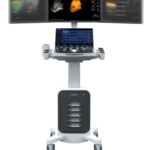 "CHISON SonoMax 7 premium cart-based color Doppler ultrasound machine featuring a 23.8-inch HD LED display, 15.6-inch adjustable touchscreen, and ergonomic design for general imaging, OB/GYN, and cardiovascular applications."